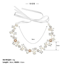 Load image into Gallery viewer, Crystal Pearl Bridal Headband Flower Hair Vine festival Wedding Hair Accessories Gold Headpiece Hair Bands Tiara Hair Accessories for Women Girls Bridesmaid Bohemian hair bands