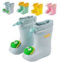 Load image into Gallery viewer, Fadezar Kids Wellies Toddler Cute Dinosaur Wellington Boots for Girls Boys Rain Boots Lightweight Waterproof Rubber Rain Shoes Outdoor 107 Blue 8/8.5 UK Child (Label Size 170)