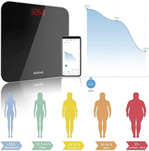 Load image into Gallery viewer, RENPHO Bluetooth BMI Bathroom Scales, Digital Body Weight Scale with High Precision Sensors and Smartphone App - Black