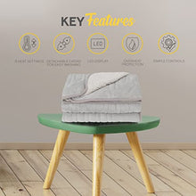 Load image into Gallery viewer, MONHOUSE Heated Throw - Electric Blanket - Digital Controller - Timer up to 9 hours, 9 Heat Settings, Auto Shutoff - Machine Washable - Single 130X160cm - Silver Shearling