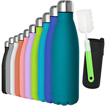 Load image into Gallery viewer, GeeRic Stainless Steel Water Bottle 500ml, Double-walled Vacuum Insulated Metal Water Bottle 12 Hours Hot & 24 Hours Cold Drinks Cycling Bottles for Outdoor Sports Hiking Running 500ml Dark Blue