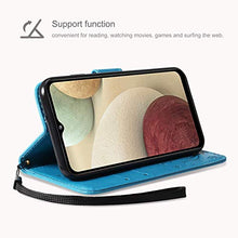 Load image into Gallery viewer, AROYI Case Compatible with Samsung Galaxy A12/M12 Case and Screen Protector,Wallet Case PU Leather with Card Slots Folding Stand Magnetic Scratchproof Protect Flip Cover for Samsung Galaxy A12,blue