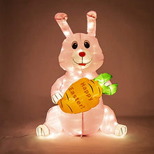 Load image into Gallery viewer, Eambrite Easter Decorations 4FT Inflatable Easter Bunny Outdoor Lights Mains Powered Blow up Yard Decorations Waterproof for Front Door Garden Lawn Party Décor