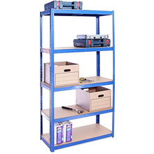 Load image into Gallery viewer, Garage Shelving Units: 180cm x 90cm x 40cm | Heavy Duty Racking Shelves for Storage - 1 Bay, Blue 5 Tier (175KG Per Shelf), 875KG Capacity | For Workshop, Shed, Office | 5 Year Warranty