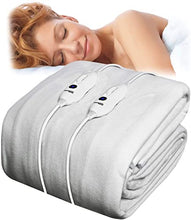 Load image into Gallery viewer, Dreamcatcher Electric Blanket Luxury Polyester, Electric Heated Blanket, Soft Fitted Underblanket Fully Fitted Mattress Cover with 3 Comfort settings, 2 x Controllers and Machine Washable (Double)