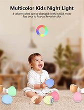 Load image into Gallery viewer, Night Lights for Kids Room, MediAcous Baby Night Light with 7 Colors Changing & Dimming Function, Rechargeable Kids Night Light with 1 Hour Timer & Touch Control, Up to 100H