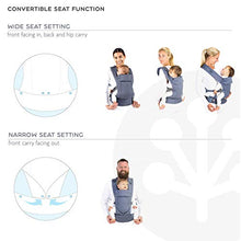 Load image into Gallery viewer, Beco Gemini Baby Carrier - Cool Navy, Sleek and Simple 5-in-1 All Position Backpack Style Sling for Holding Babies, Infants and Child from 7-35 lbs Certified Ergonomic