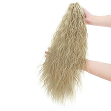 Load image into Gallery viewer, Real Fashion Corn Wavy Ponytail Extension Claw Clip 24" Long Wavy Curly Hair Extensions Jaw Clip Ponytail Hairpiece Pony Tail Ash Blonde