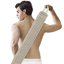 Load image into Gallery viewer, Suntee Exfoliating Back Scrubber & Exfoliating Sponge Pad Set for Shower, Bath Shower Scrubber for Men and Women, Luffa Scrubber to Deep Clean Relax Your Body (36.5'' Length 4.5'' Width)
