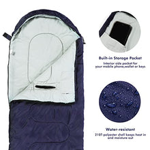 Load image into Gallery viewer, Camping Sleeping Bag - 3 Season Warm & Cool Weather - Lightweight Waterproof Sleeping Bag with Zippered Holes for Adults & Kids - Camping,Traveling, Music Festival and Outdoors (blue)