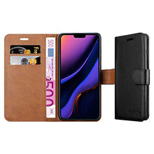 Load image into Gallery viewer, iCatchy For iPhone 11 Case Leather Wallet Book Flip Folio Stand View Cover compatible with iPhone 11 (6.1") Phone Case (Black)