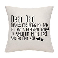 Load image into Gallery viewer, DANKHRA Dad Father Papa Daddy Cushion Cover Throw Pillow Cover Pillow Case from Daughter Son Birthday Thanksgiving Dad Throw Pillow Cover Dad Gifts