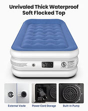 Load image into Gallery viewer, iDOO Single Size Air Bed, Inflatable bed with Built-in Pump, 3 Mins Inflation/Deflation Comfortable Air Mattress, Blow Up Bed Suit for Home Camping 188x99x46cm, 250kg MAX