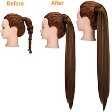 Load image into Gallery viewer, Straight Ponytail Extension 28 Inch Heat Resistant Synthetic Natural Hairpiece Wrap Around Pony Tail Hair Extensions for Black Women Hair Piece