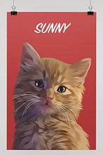 Load image into Gallery viewer, Custom Pet Portrait Print, Dog Lover Gifts, Custom Dog Portrait, Unique Gift, Pet Portrait from Photo, Personalised Cat Owner Portrait, Unique Present, Pet Memorial, Wedding Gift Idea Women or Men