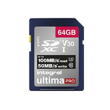 Load image into Gallery viewer, Integral 64GB SD Card 4K Ultra-HD Video High Speed SDXC V30 UHS-I U3 Class 10 Memory Card up to 100MB/s, Color May Vary