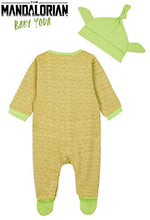 Load image into Gallery viewer, Star Wars Baby Clothes for Girls and Boys 0-24 Months, Baby Yoda Cotton Sleepsuits with Cute Hat, Official Star Wars Clothing, Baby Gifts Ideas (Green, 0-3 Months)
