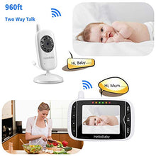Load image into Gallery viewer, Video Baby Monitor with Camera and Audio | Keep Babies Nursery with Night Vision, Talk Back, Room Temperature, Lullabies, 960ft Range and Long Battery Life