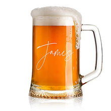 Load image into Gallery viewer, Personalised Name Script Font Birthday Beer Tankard Glass Gift for Him