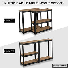 Load image into Gallery viewer, Heavy Duty 5 Tier Steel & Wood Garage Shelving Unit 150cm x 70cm x 30cm Racking Utility Shelves Units For Storage For Home Workshop Shed Office Black