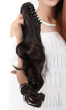 Load image into Gallery viewer, S-noilite® Claw on Ponytail Clip in Hair Extensions Straight Curly Wavy Long Hair Piece Pony Tail 18" & 145g Curly - Dark brown