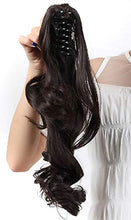 Load image into Gallery viewer, S-noilite® Claw on Ponytail Clip in Hair Extensions Straight Curly Wavy Long Hair Piece Pony Tail 18" & 145g Curly - Dark brown
