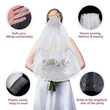 Load image into Gallery viewer, SHWAN 4 Pcs Hen Party Accessories, Engagement Party Decorations Set, Bride to Be Gifts Include Bride Headband Tiara, Veil with Comb, Sash, Tattoos for Wedding, Bridal Shower, Bachelorette Party