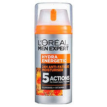Load image into Gallery viewer, L'Oreal Men Expert Anti-Fatigue Moisturiser, Hydra Energetic Men's Moisturiser With Vitamin C Fights Appearance of Dark Circles And Hydrates Skin - 100 ml