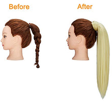 Load image into Gallery viewer, Straight Ponytail Extension 20 Inch Natural Long Ponytails Wrap Around Clip in Hair Piece Synthetic Hairpieces for Women