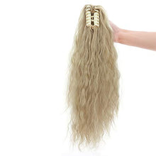 Load image into Gallery viewer, Real Fashion Corn Wavy Ponytail Extension Claw Clip 24" Long Wavy Curly Hair Extensions Jaw Clip Ponytail Hairpiece Pony Tail Ash Blonde
