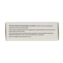 Load image into Gallery viewer, V55 MAX Salicylic Acid, Tea Tree Oil and Sulphur Soap Scrub for Spots Blackheads Milia Blemishes Problem Skin Suitable and Safe for those Prone to Acne - Paraben and Cruelty FREE - 100 grams