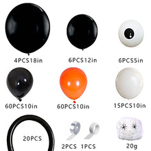 Load image into Gallery viewer, Halloween Balloon Garland Arch kit 171 Pieces with Halloween Spider Web Black Orange Gray Balloons Spider Balloons for Halloween Day Party Decorations