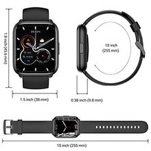 Load image into Gallery viewer, HOAIYO Smart Watch, 1.8" Full Touch Fitness Tracker with Blood Oxygen, Heart Rate Monitor, 5ATM Waterproof Outdoor Sports Smartwatch for Men Women for Android iOS Phones (1.8", Black)