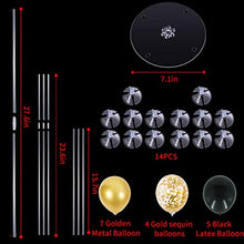 Load image into Gallery viewer, 2 Set Table Balloons Stand Kit Ballon Column Stand Balloons Tree Include 16Pcs Black Gold Latex Confetti Balloons for Birthday, Baby Shower, Wedding, Graduation, Party Decorations
