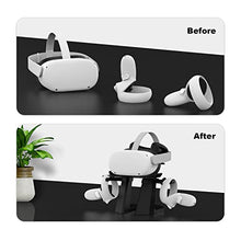 Load image into Gallery viewer, AMVR Upgraded Version 2nd VR Stand,More Stable Base Headset Display Holder and Controller Mount Station for Oculus Quest,Quest 2, Rift, Rift S Headset and Touch Controllers (oculus-stand-vs2)