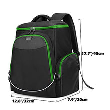 Load image into Gallery viewer, Trunab Console Carry Bag Backpack Compatible with PS5/PS4/PS4 Pro/PS4 Slim/Xbox One/Xbox One X/Xbox One S, Travel Case with Multiple Pockets for 15.6” Laptop, Game Accessories, Green, Patented Design