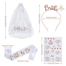Load image into Gallery viewer, SHWAN 4 Pcs Hen Party Accessories, Engagement Party Decorations Set, Bride to Be Gifts Include Bride Headband Tiara, Veil with Comb, Sash, Tattoos for Wedding, Bridal Shower, Bachelorette Party