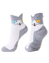 Load image into Gallery viewer, OKIE OKIE Womens Cat Socks - Crazy Cute Animal Dog Owl Print Crew Novelty Fun Funny Gift (Animal - Cute Cat 4pcs)
