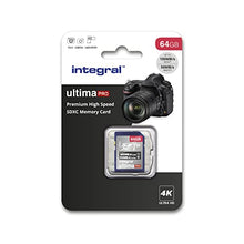 Load image into Gallery viewer, Integral 64GB SD Card 4K Ultra-HD Video High Speed SDXC V30 UHS-I U3 Class 10 Memory Card up to 100MB/s, Color May Vary