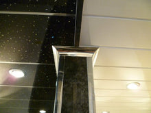 Load image into Gallery viewer, Bathroom Cladding 5mm WALL PANEL & CEILING PANEL WHITE WITH 2 SILVER STRIP ATTACHED Tongue and Grooved Ideal for your bath/shower walls going over tiles and on your ceiling 100% waterproof