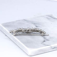 Load image into Gallery viewer, QUKE Women's Shiny Cubic Zirconia Crystal Elegant Hair Clips Bridal Wedding Jewellery Hair Clip Hairpin for Women Girls