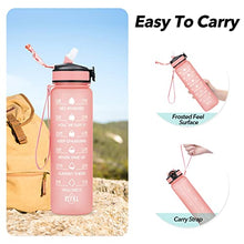 Load image into Gallery viewer, MEITAGIE 1 litre Motivational Fitness Sport Water Bottle with Straw & Time Maker, Leak-proof, BPA-free, Tritan, Toxin Free Plastic Drink Bottle Design for Girls, Boy, Cycling, School & Office
