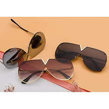 Load image into Gallery viewer, SPUUS Trendy Sunglasses For Men Women,Adult V-Shaped Design Retro Outdoor Glasses, UV400 Eye Protection Frame Eyewear,Great for Driving,City Walking,Outdoor Activites (Gold Black)