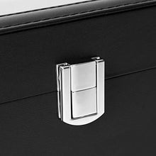 Load image into Gallery viewer, SONGMICS 6-Slot Watch Box, Glass Topped Watch Display Storage Case as Gift, with Velvet Lining, Cushions, and Lock, 30 x 11.2 x 8 cm, Black Synthetic Leather, Grey Lining JWB06BK