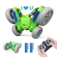 Load image into Gallery viewer, DEERC Remote Control Car for Boys, Tornado RC Stunt Car with LED Light Words 4 Demo Modes, Double Sided 360°Rotating with 2 Powerful Motors, 2.4GHZ Shockproof Off RC Crawler