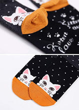 Load image into Gallery viewer, Womens Funny Cute Animal Socks Ladies Cotton Socks Funky Cartoon Cat Socks Novelty Crew Socks, Christmas Gift, Striped Cat, Women's shoe size UK 4-9