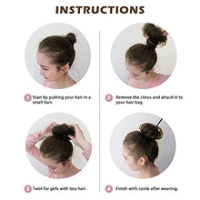 Load image into Gallery viewer, 2-piece bun wig/headband/ponytail extension/wavy curly messy bun extension/donut hair/bun wig/dark brown/medium brown/blonde. (blond)