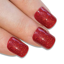 Load image into Gallery viewer, Bling Art False Nails French Manicure Red Gel Glitter Glossy Medium Tips UK