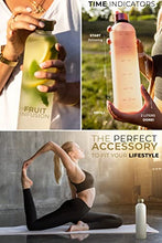 Load image into Gallery viewer, MAMEIDO 1l Water Bottle Carbon Grey - Motivational Time Markings, Non-Toxic BPA free, Leak-Proof, Tritan Co-Polyester Plastic, 1 litre water bottle, Sports Bottle