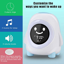 Load image into Gallery viewer, Cadrim Kids Alarm Clock Rise Kids Digital Alarm Clock Children's Sleep Trainer Wake Up 5 Colors 5 Optional Alarm Sounds Light Night Bedside Clock Temperature Boys Girls Teach Day Night Wake Up Light